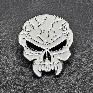 Pin Available_ White Face_black Eyes